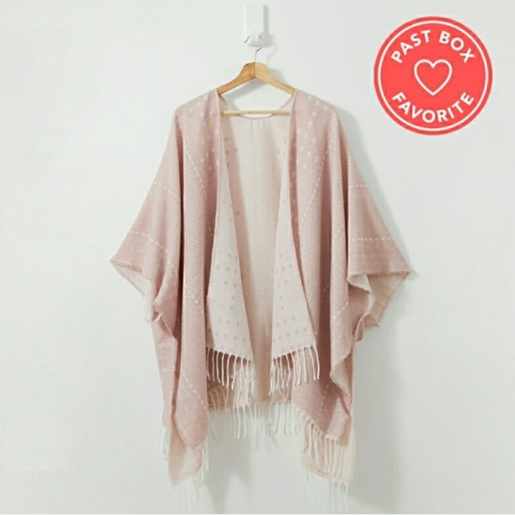 Gentle Fawn M/L Hermosa Kimono Cover-up Scarf Shawl Wrap PINK w Fringe *BNIP - Picture 15 of 16